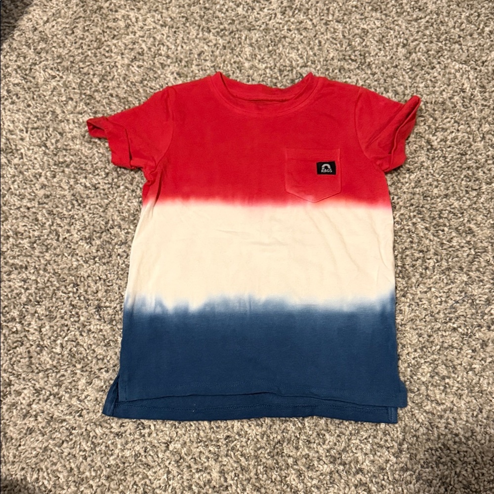 Rags to Raches Red White & Blue Ombre Pocket Tee
